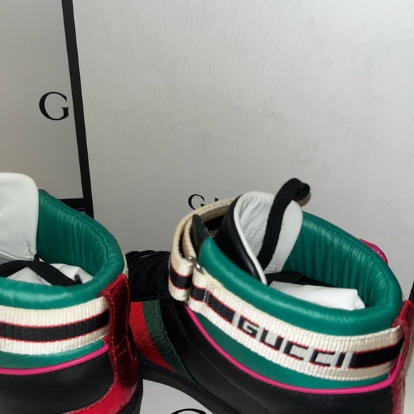 GUCCI Stripped Ace High Top Sneakers - Picture 7 of 8
